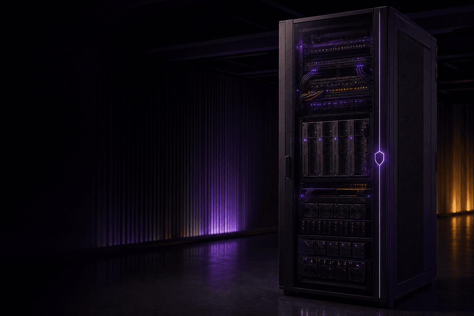 Aevah Sovereign Rack with integrated enterprise compute, storage, networking, and AI infrastructure