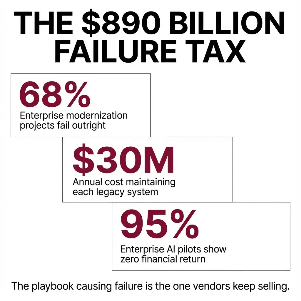 The $890 Billion Lie: Why Enterprise Modernization Keeps Failing