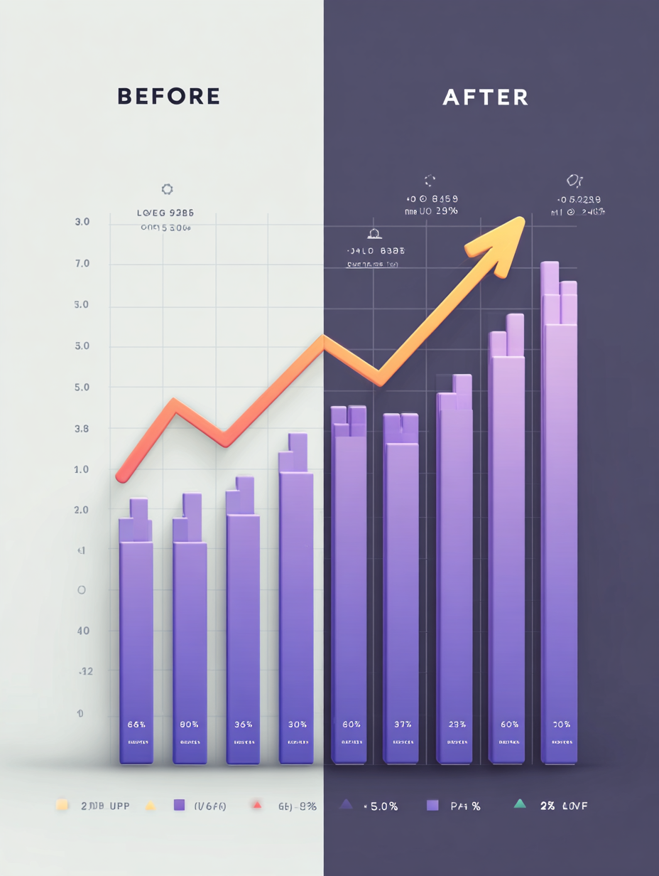 Before and after margin intelligence visualization showing fragmented data transformed into clear, upward-trending results